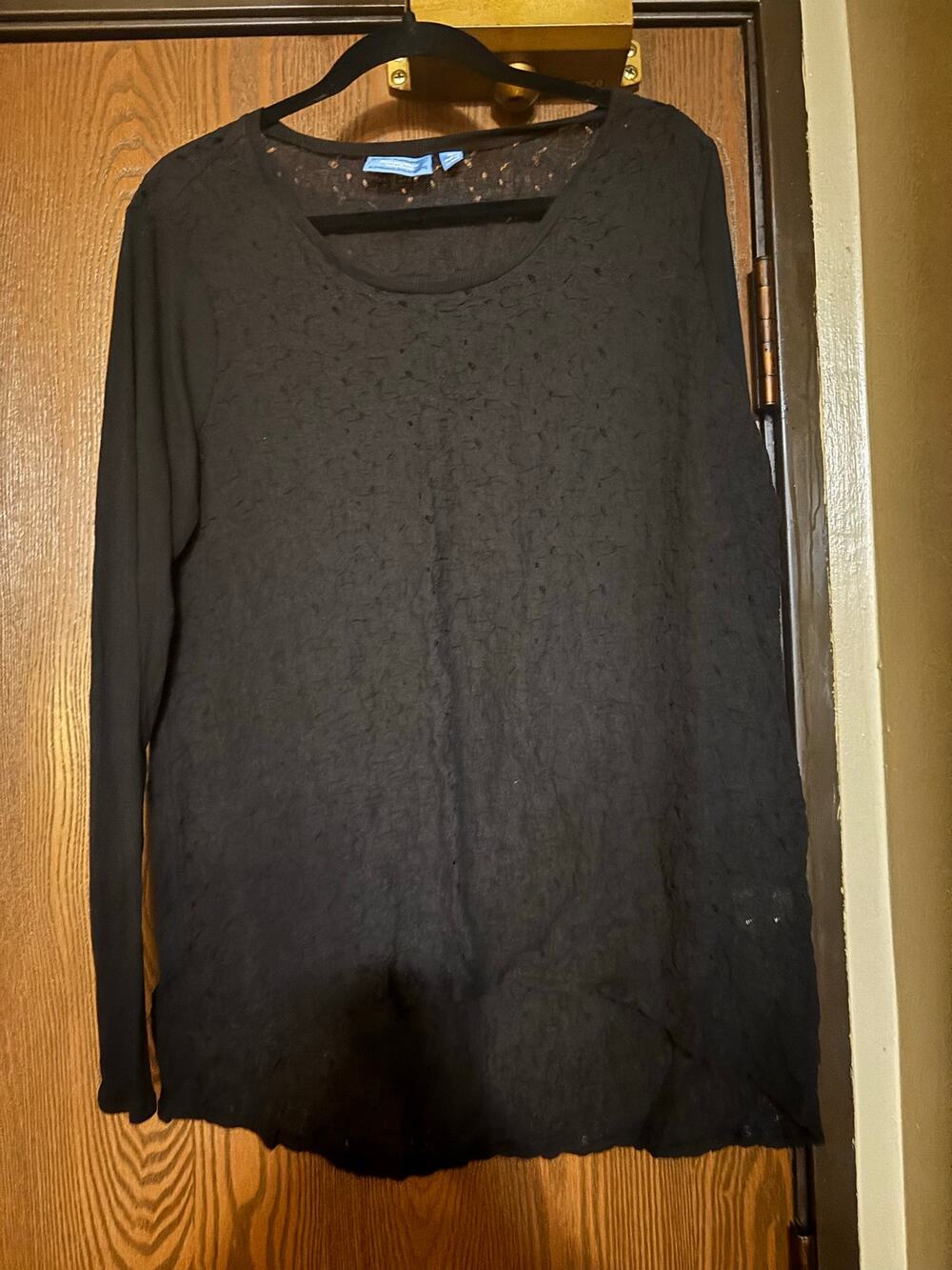 NWT Vera Wang Black Lace Floral Sheer Fall/ Winter Long Sleeve Shirt